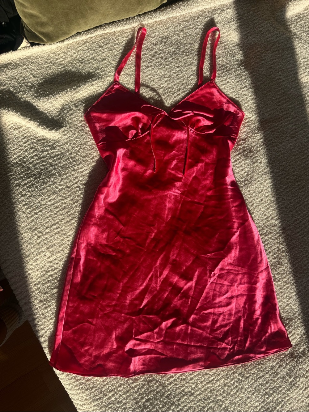 Hot pink Satin Slip Dress Nightgown